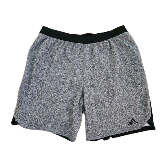 Adidas Athletic Basketball Sport Shorts Gray Black Men’s Large Gym - Picture 1 of 4